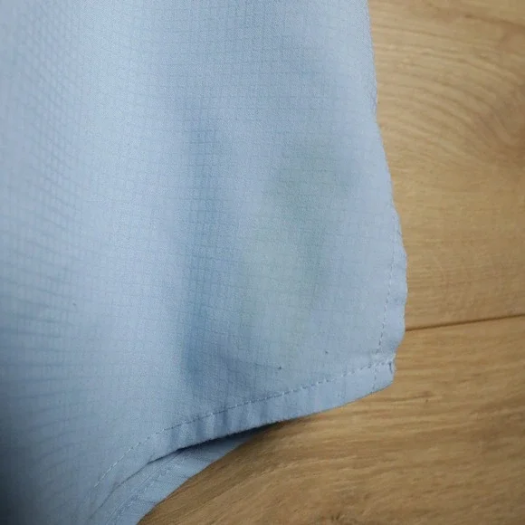 2x Columbia PFG‎ Fishing Shirt Blue Short Sleeve Mens Vented Quick Dry Omnishade - Picture 5 of 8